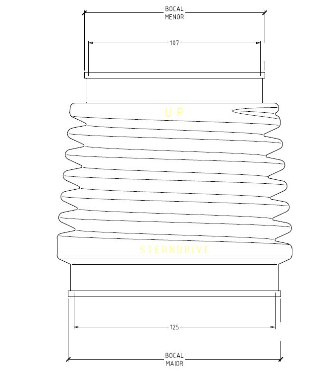 Dimensões de SANFONA JUNTA UNIVERSAL/CARDAN 270;280;290;SP-A;DP-A;B;C;D;E;DP-X