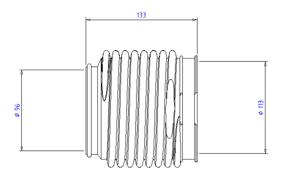 Dimensões de SANFONA CARDAN MERCRUIZER ALPHA GER II (816431A1) S/ABRAÇADEIRA