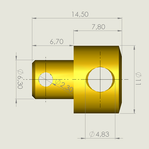 Dimensões de PONTEIRA CABO COMANDO MANETE