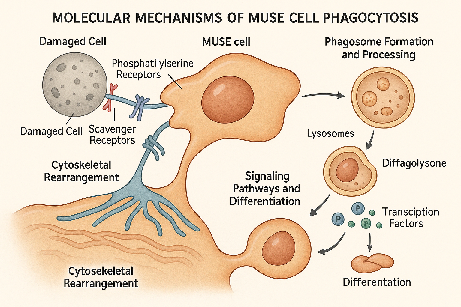Clinical applications of MUSE cells' phagocytosis-induced differentiation in neural, cardiac, and liver tissue repair