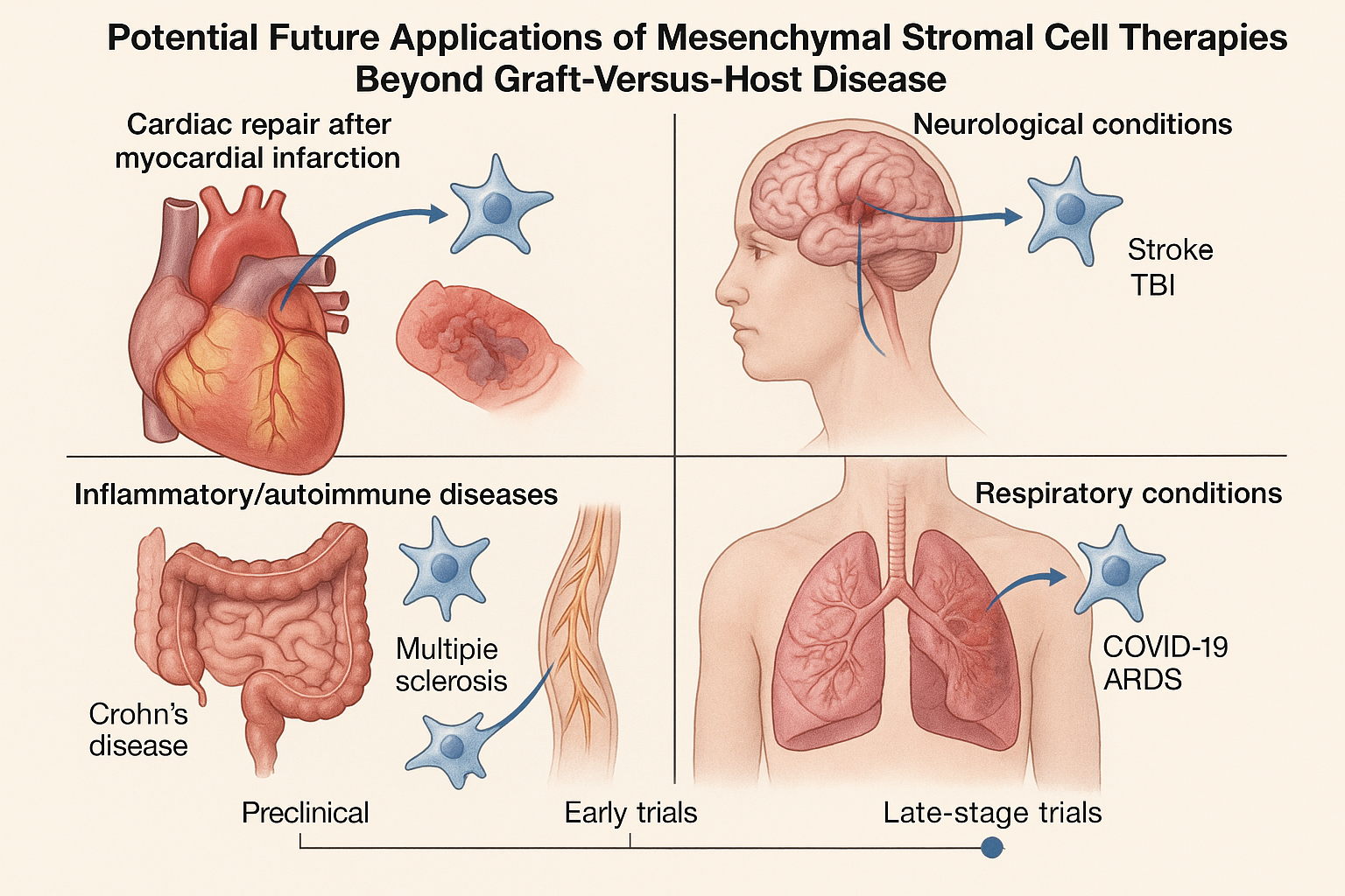 Future applications of mesenchymal stromal cell therapies beyond GvHD in multiple organ systems