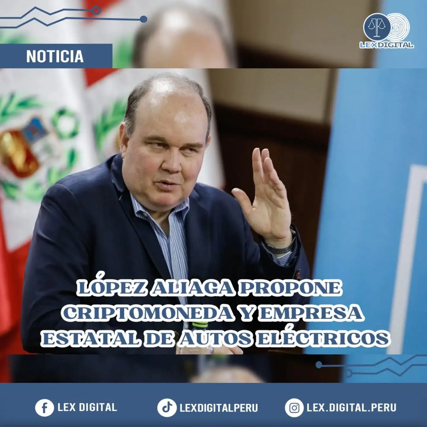 Rafael López Aliaga propone criptomoneda peruana respaldada en oro y empresa estatal para autos eléctricos