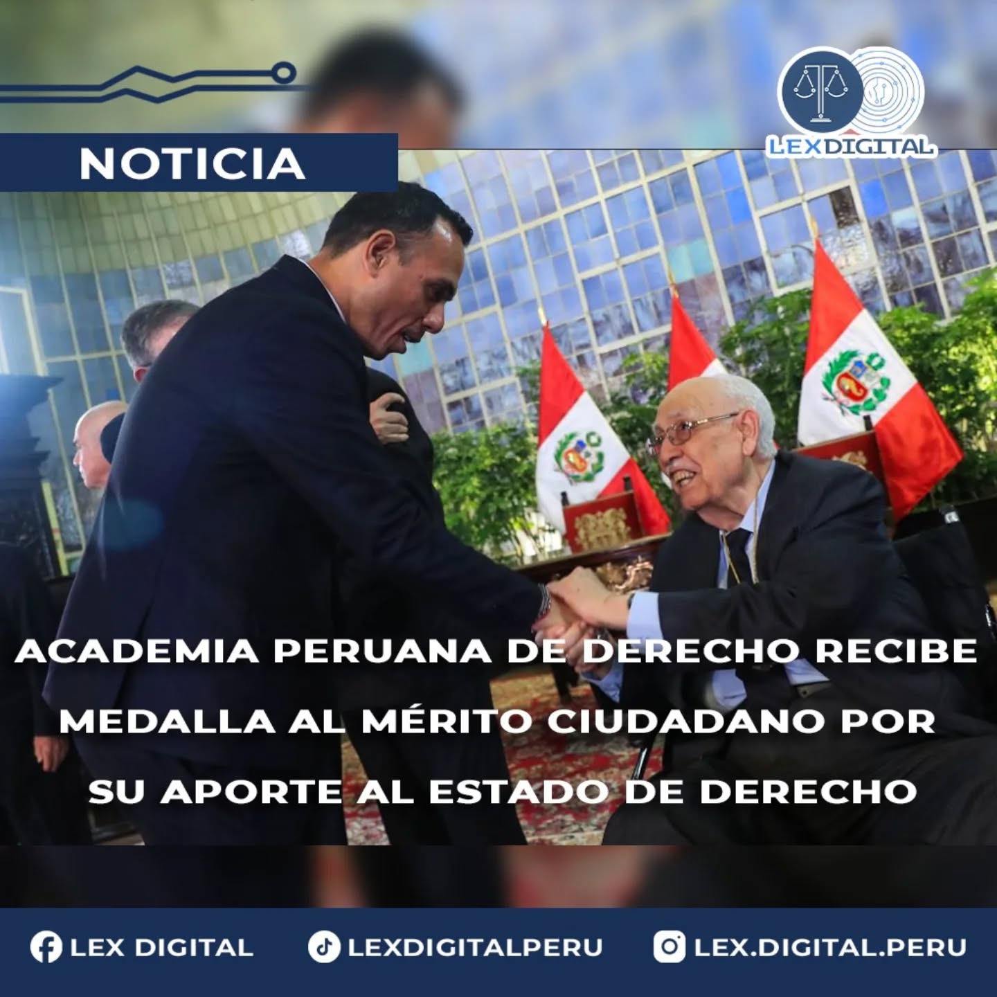 Academia Peruana de Derecho Recibe Histórica Condecoración: Medalla al Mérito Ciudadano por su Aporte al Fortalecimiento del Estado de Derecho