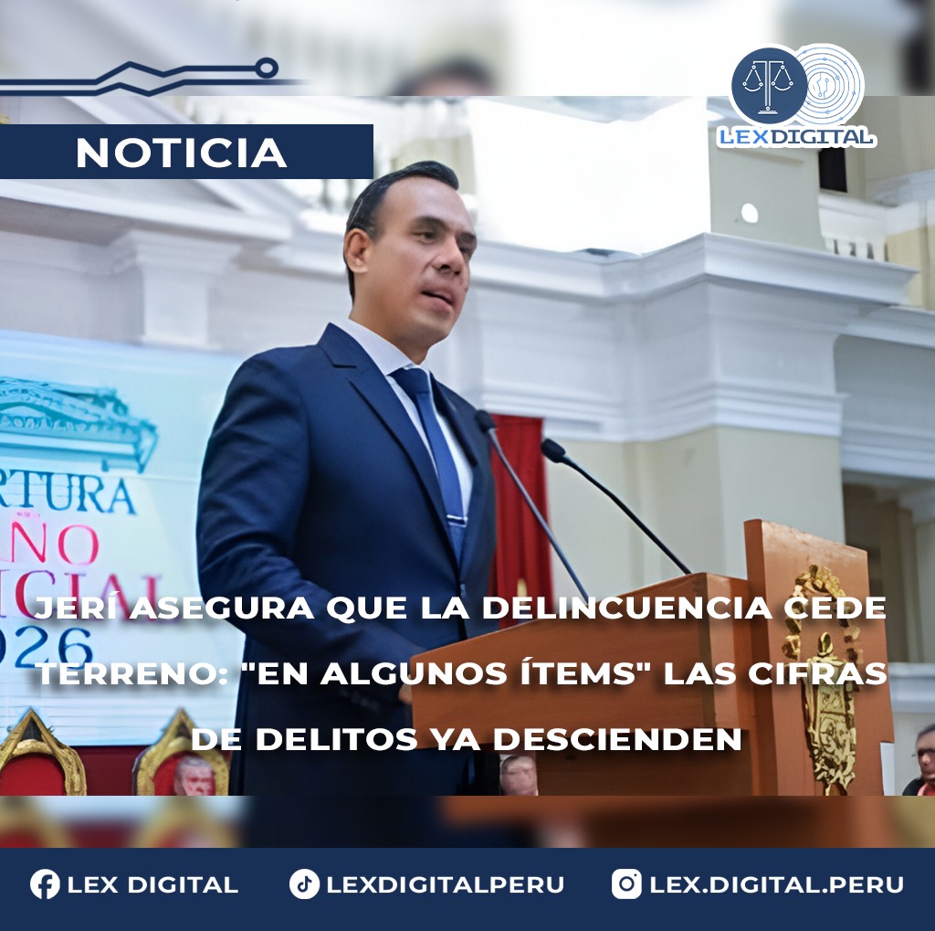Jerí Asegura que la Delincuencia Cede Terreno: «En Algunos Ítems» las Cifras de Delitos ya Descienden