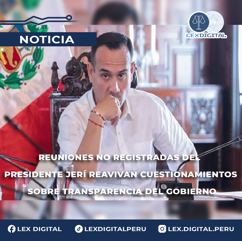 Reuniones no registradas del presidente Jerí reavivan cuestionamientos sobre transparencia del gobierno
