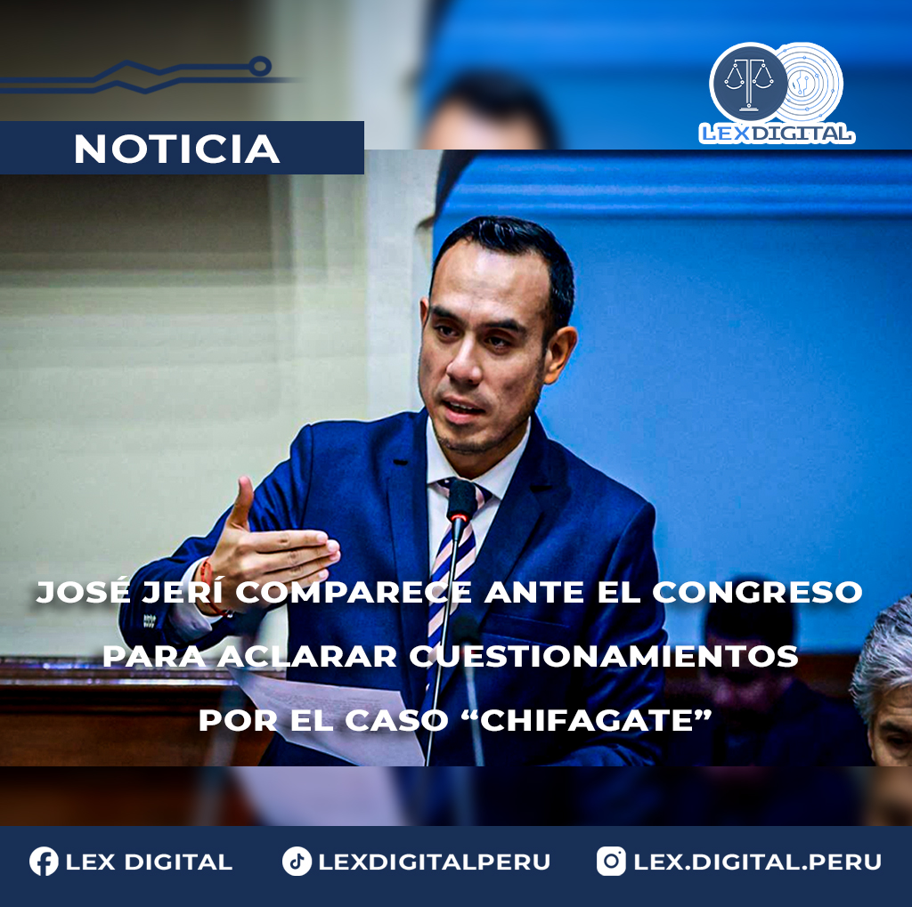 José Jerí comparece ante el congreso para aclarar cuestionamientos por el caso “CHIFAGATE”