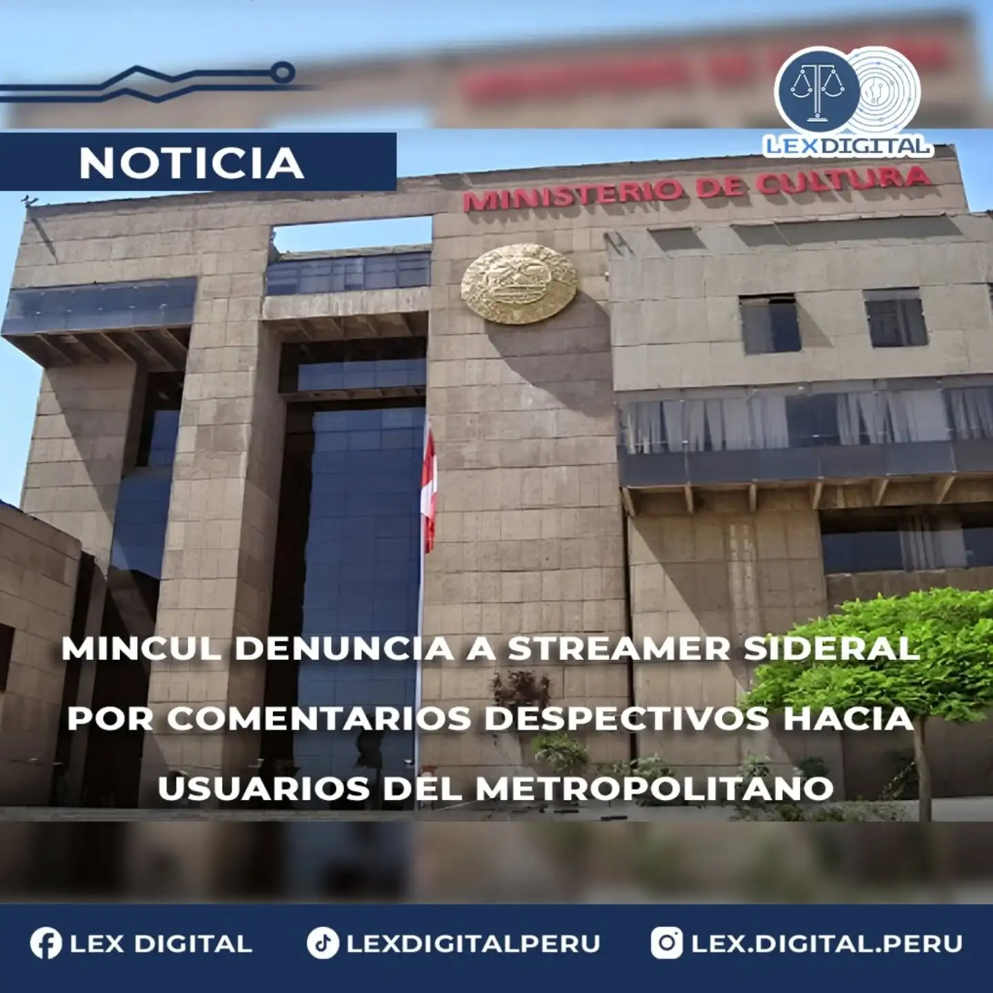 MINCUL denuncia a streamer sideral por comentarios despectivos hacia usuarios del metropolitano