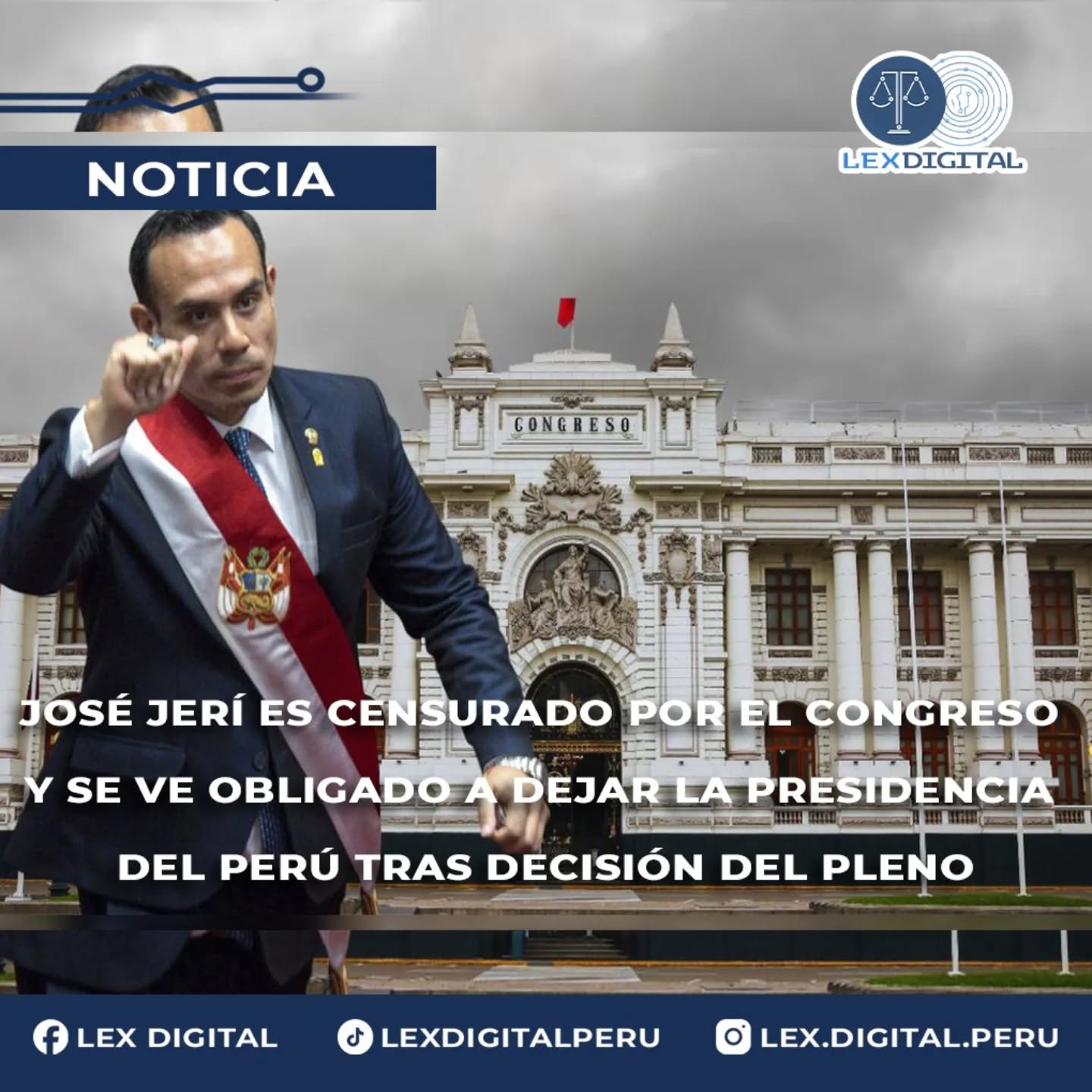 José Jerí es censurado por el Congreso y se ve obligado a dejar la Presidencia del Perú tras decisión del Pleno