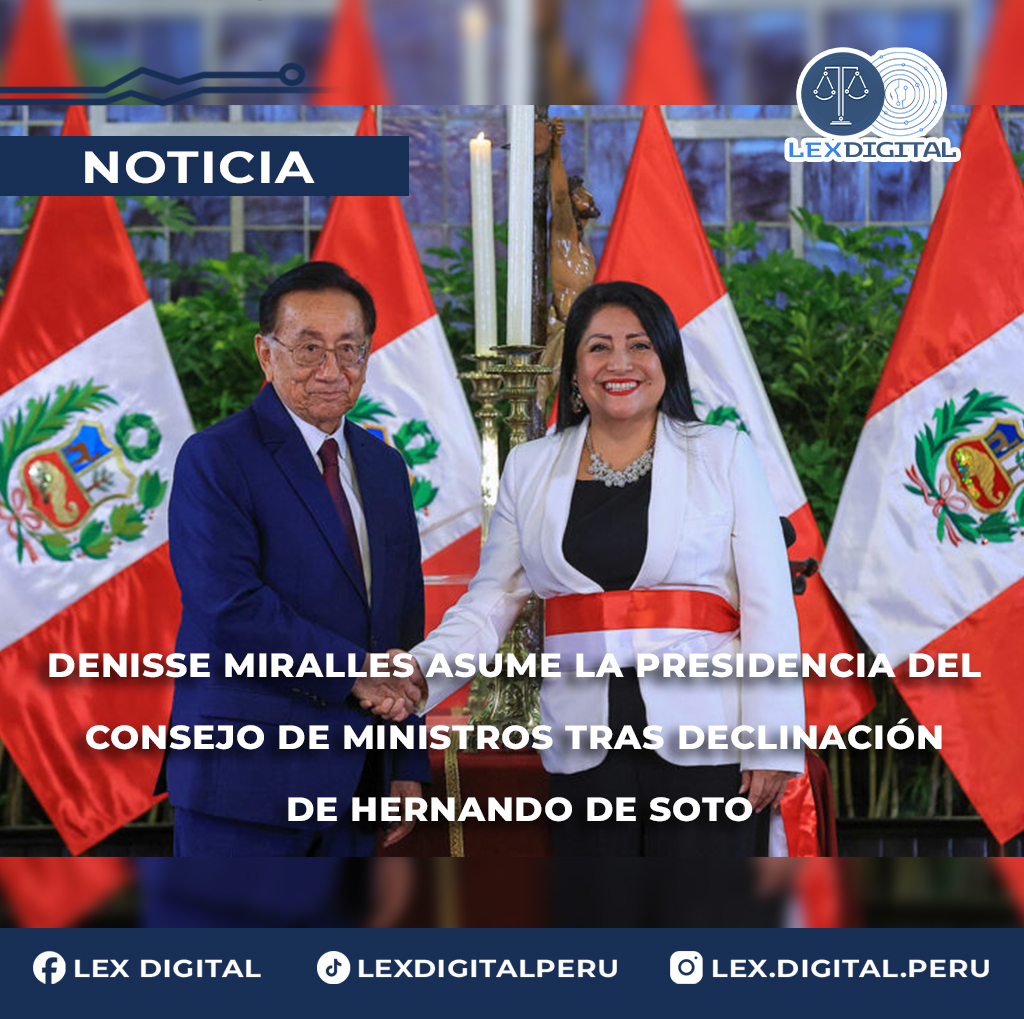 Denisse Miralles asume la Presidencia del Consejo de Ministros tras declinación de Hernando de Soto