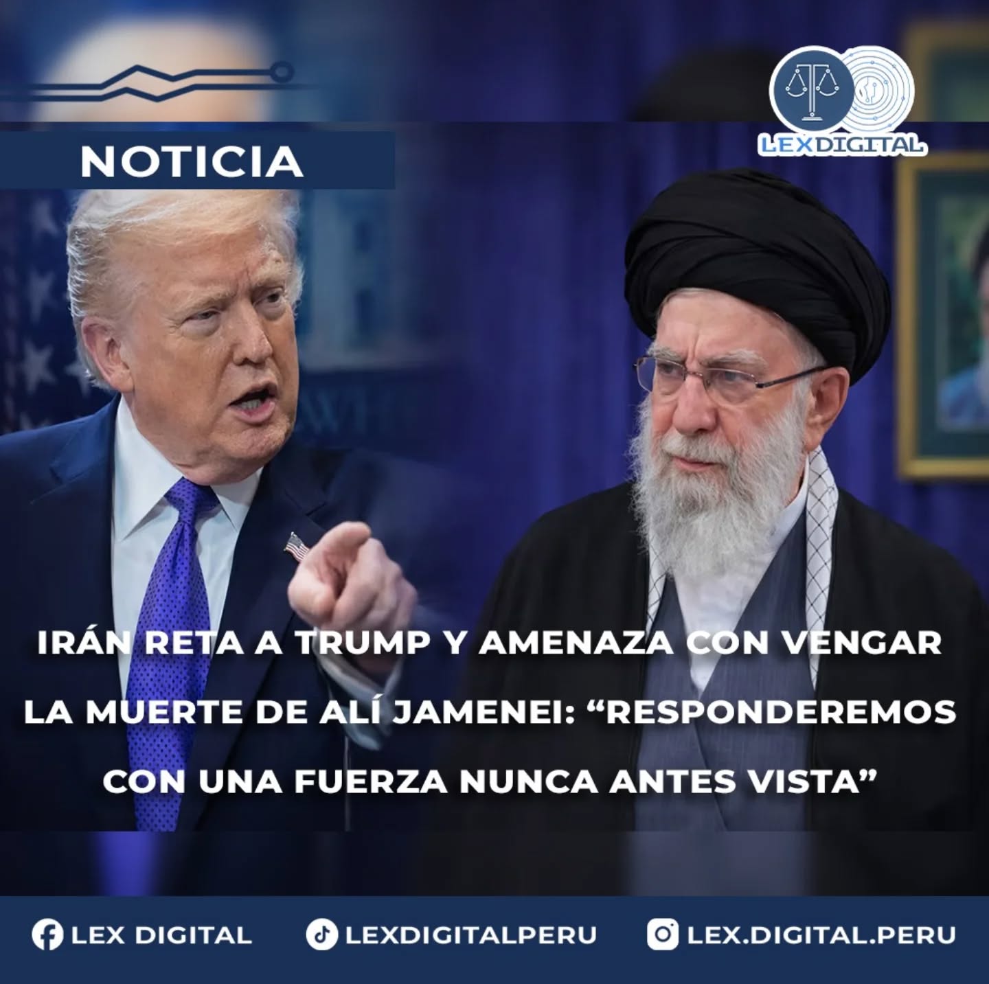 Irán reta a Trump y amenaza con vengar la muerte de Alí Jamenei: “Responderemos con una fuerza nunca antes vista”