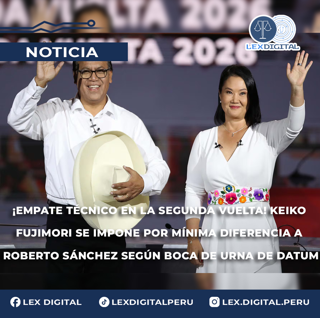 ¡Empate técnico en la segunda vuelta! Keiko Fujimori se impone por mínima diferencia a Roberto Sánchez según boca de urna de Datum
