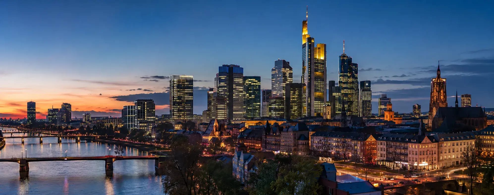 Skyline einer deutschen Großstadt – Sitz von Blitz Leihen