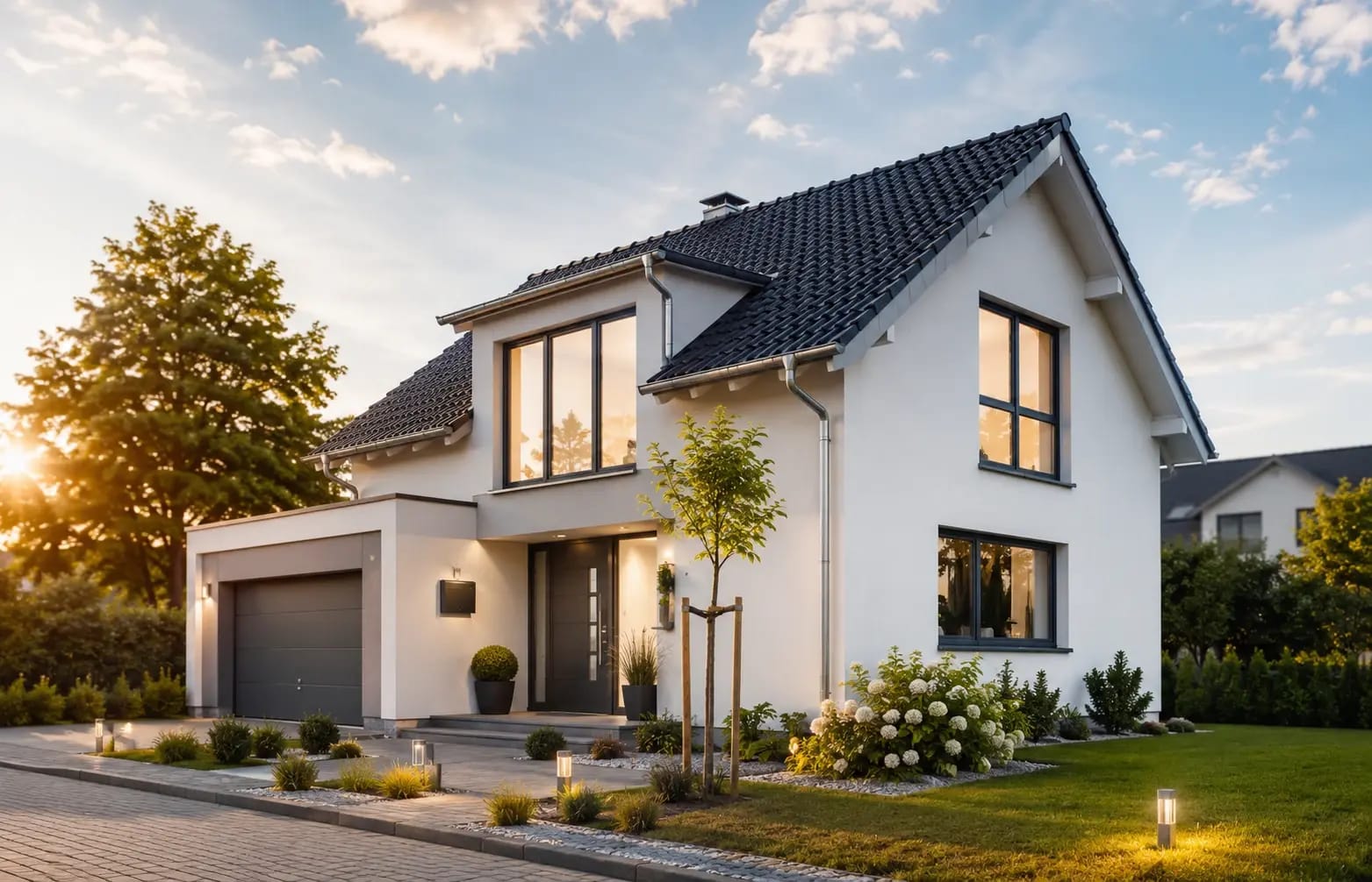 Mit Immobilienkredit von Blitz Leihen finanziertes Einfamilienhaus