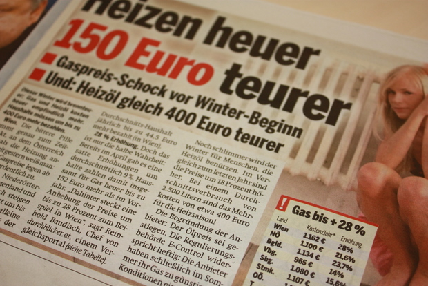 Österreich - Heizen um 150 Euro teurer