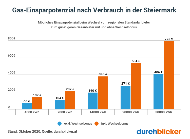 Gas Einsparpotenzial Steiermark