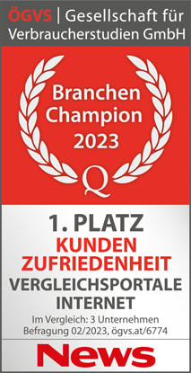 durchblicker ist Branchenchampion: 1. Platz Kundenzufriedenheit Vergleichsportale Internet 2023