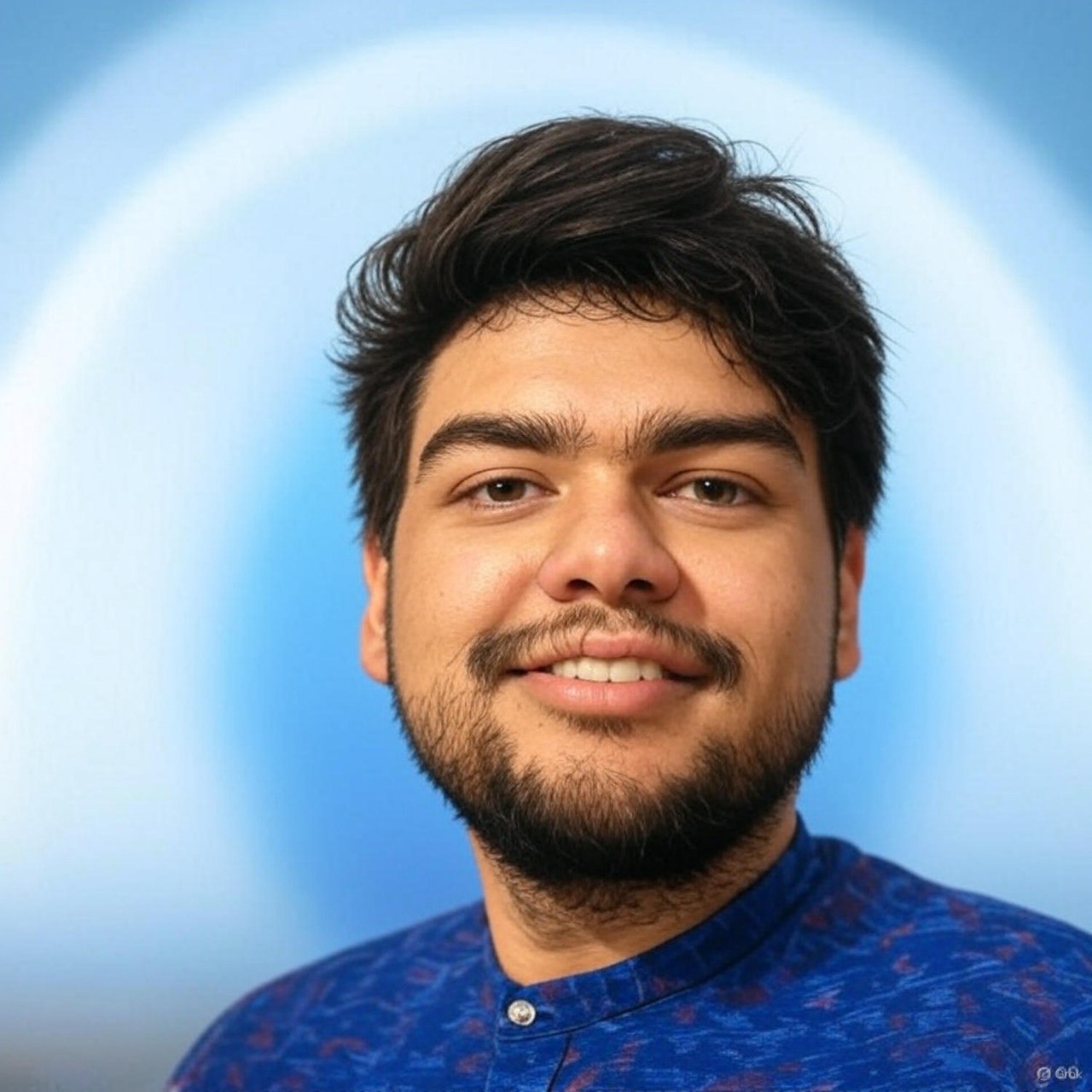 Profile picture showing a stylish individual with creative background