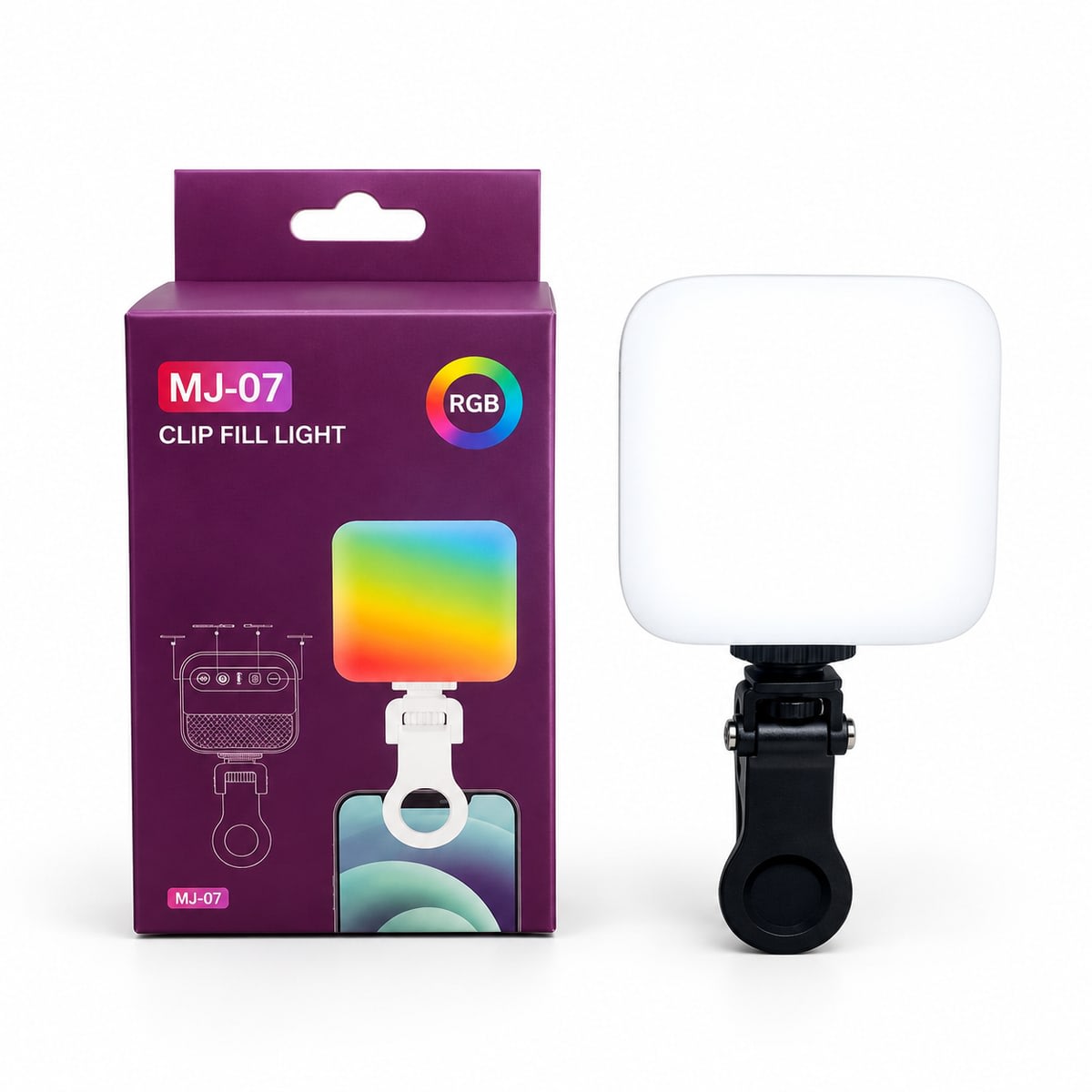 Lampe LED Clip MJ-07 RGB – Clip Fill Light pour Smartphone