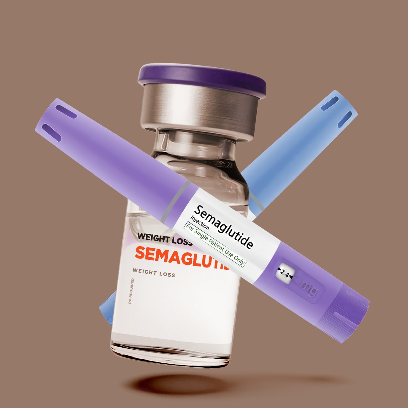 Image of Semaglutide injection pens and a vial