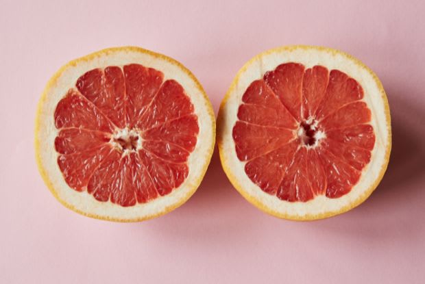 a grapefruit sliced in half