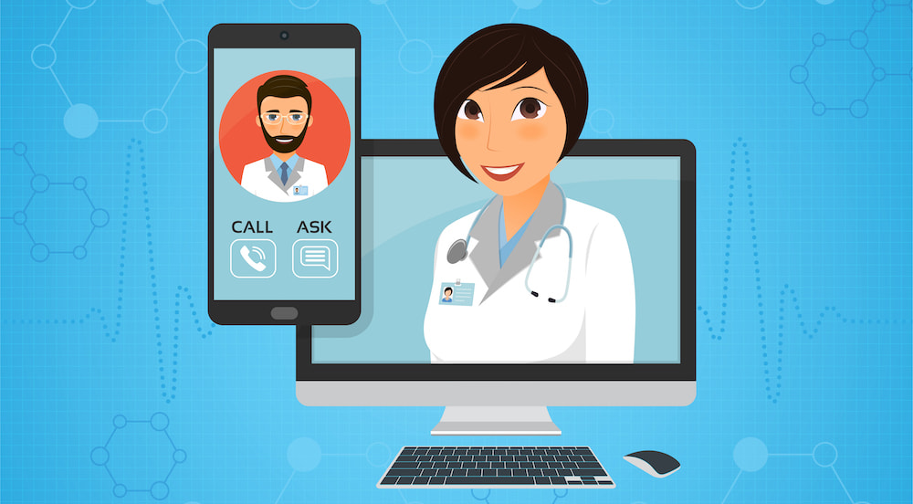a graphic of online healthcare service