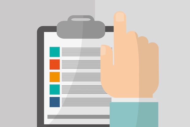 A graphic of a clipboard and finger-pointing representing a medical consultation.