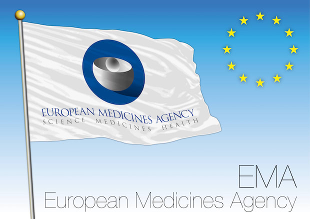 A graphic of the European Medicines Agency flag and logo. 