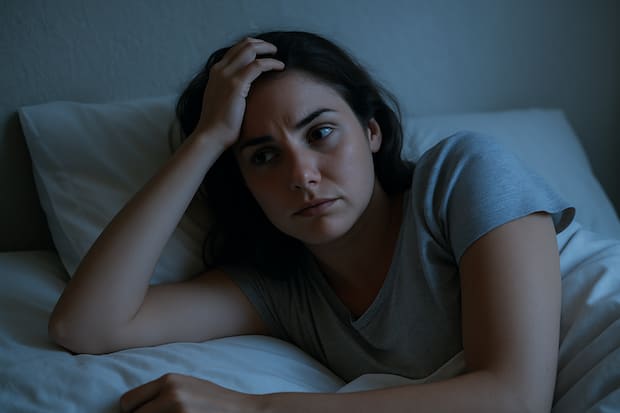 a woman experiencing insomnia and having a difficult time falling asleepa woman experiencing insomnia and having a difficult time falling asleep