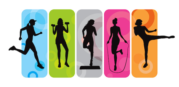 an illustration of a woman exercising