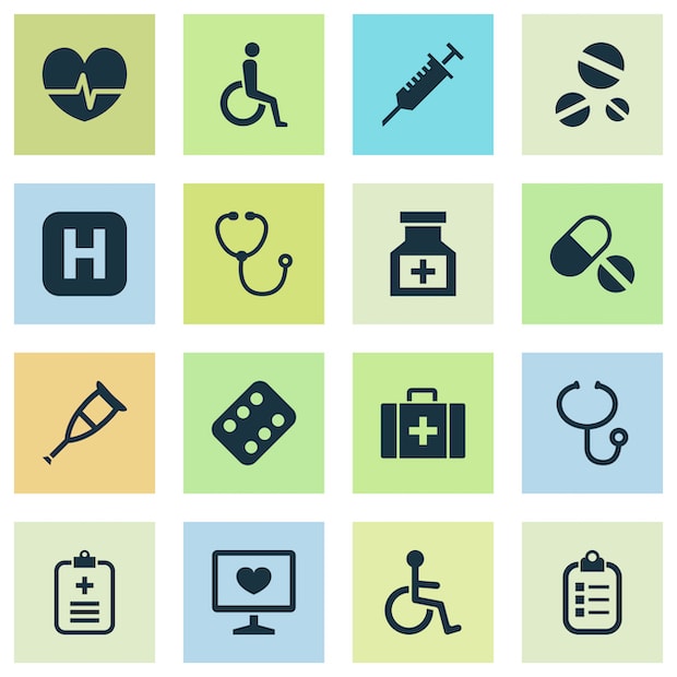 Various symbols representing the factors influencing cost of medication. 