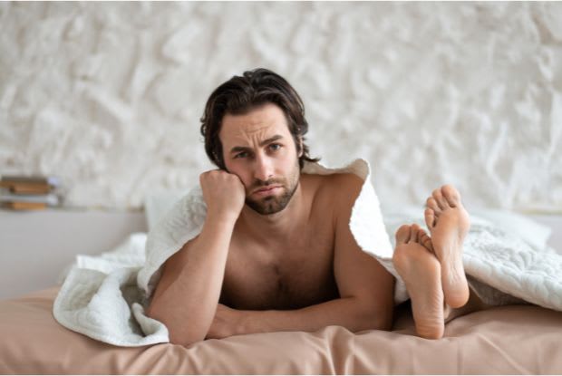 A disappointed man struggling with erectile dysfunction