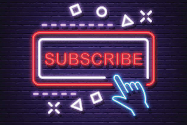 an illustration of a neon sign that says "subscribe"