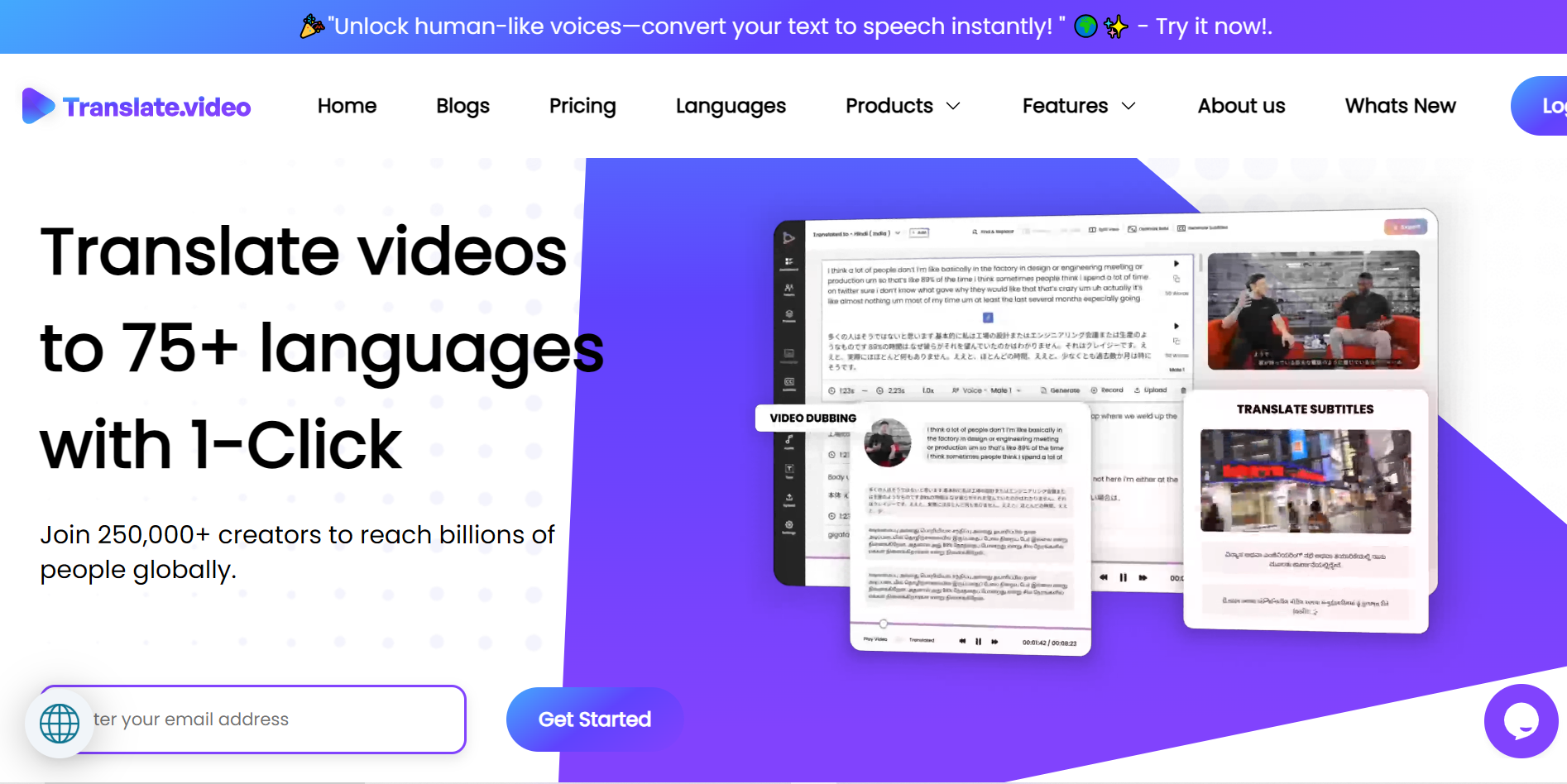 Translate video logo