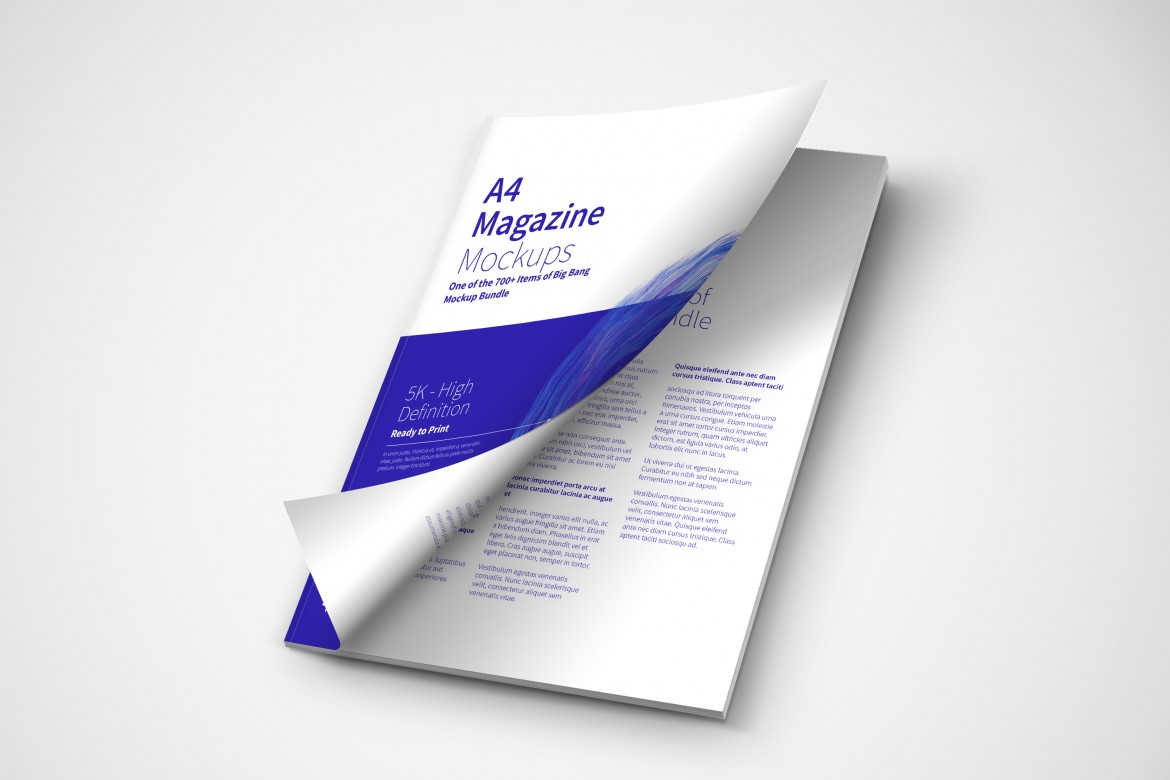 Download A4 Magazine Cover Opening PSD Mockup - Free PSD Mockups