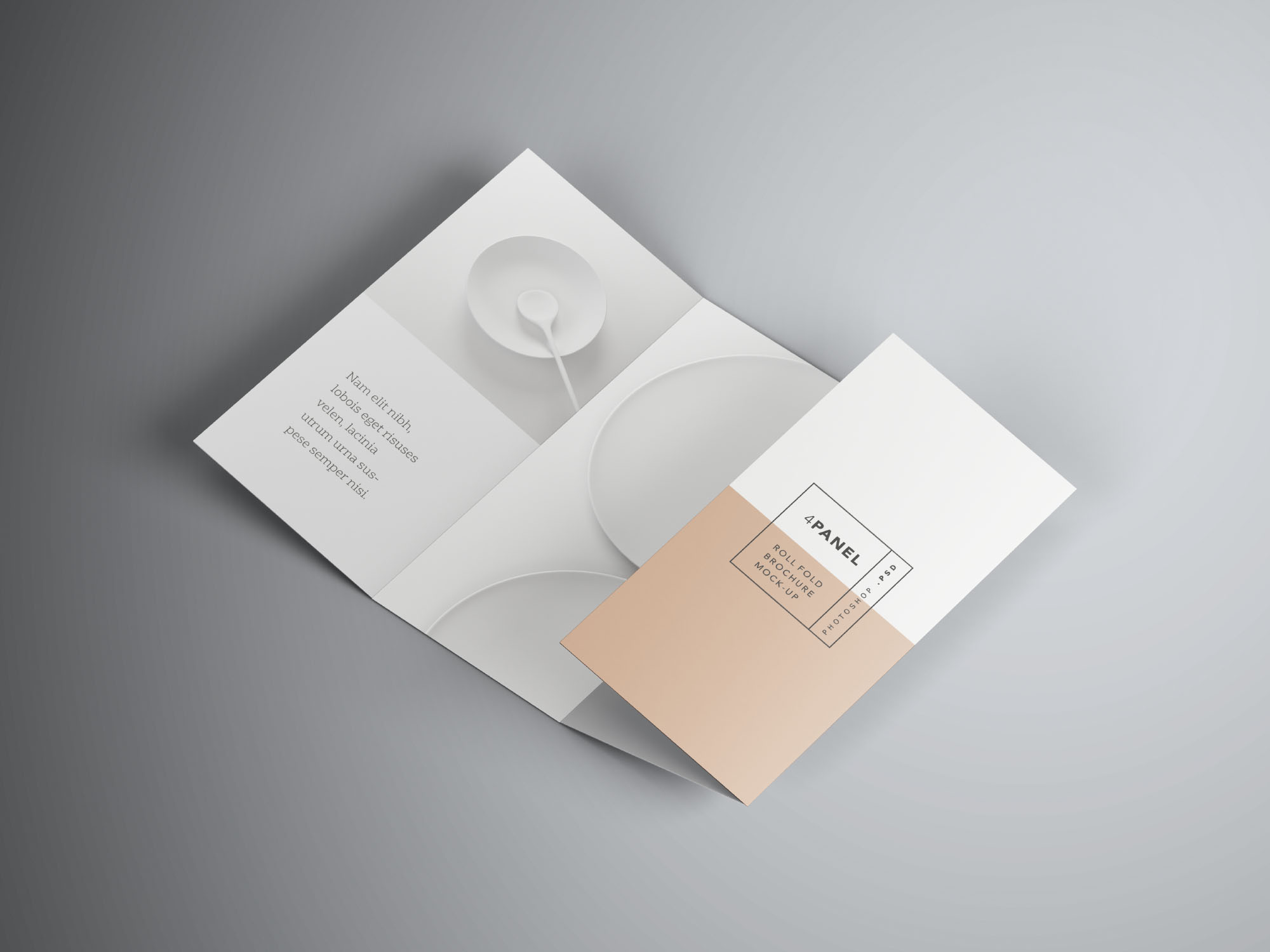 Download 4 Panel Roll Fold Brochure Mockup Free Psd Mockups