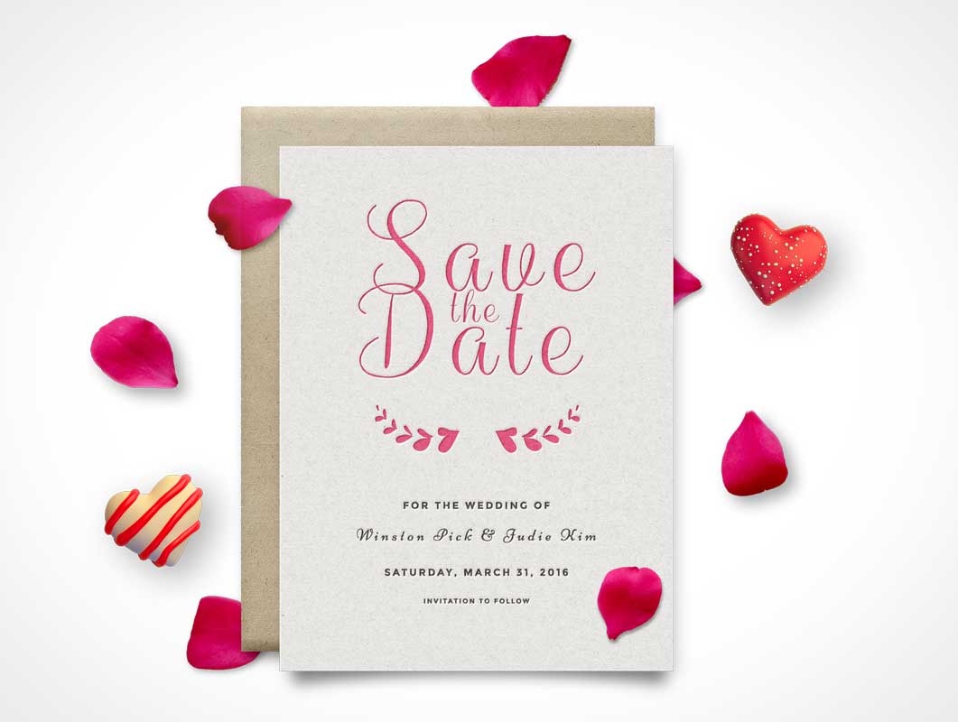 Download Invitation Wedding Card Psd Mockup Free Psd Mockups