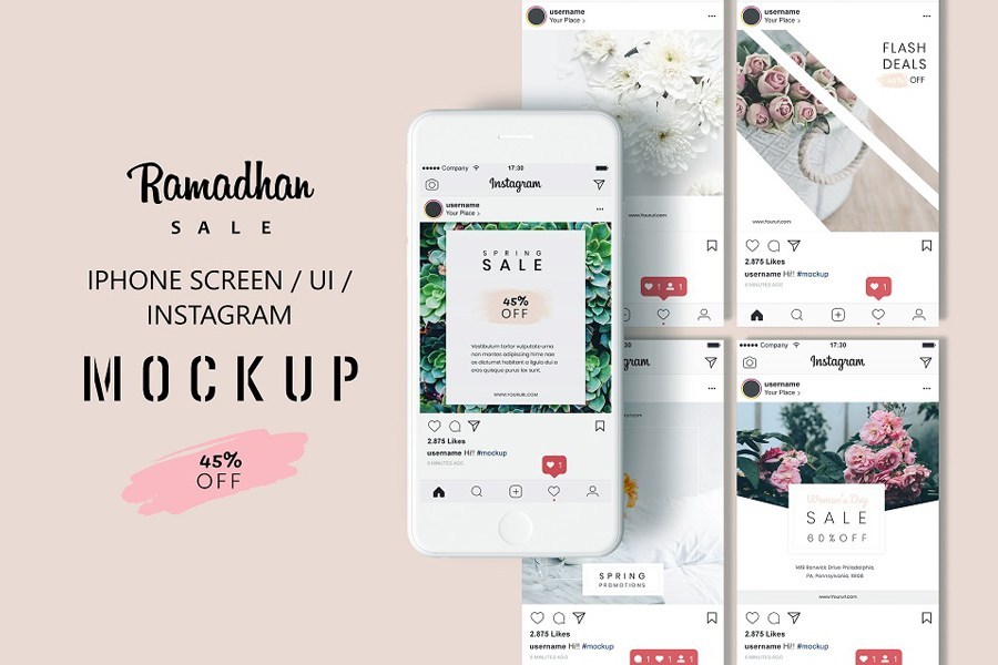 Download iPhone Screen Instagram Mockup - Free PSD Mockups PSD Mockup Templates