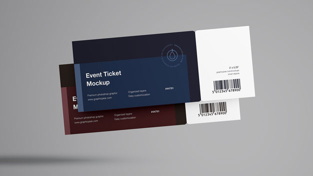 Floating Tickets Mockup