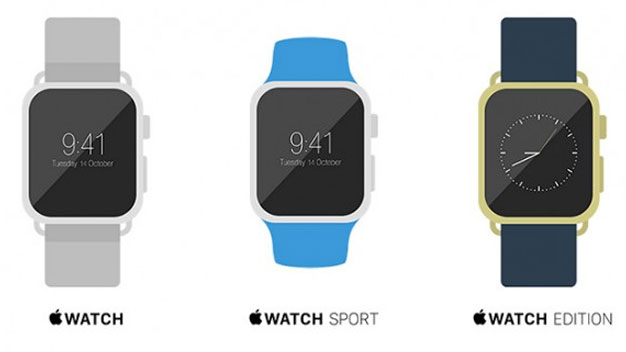 Flat Apple Watch Mockups