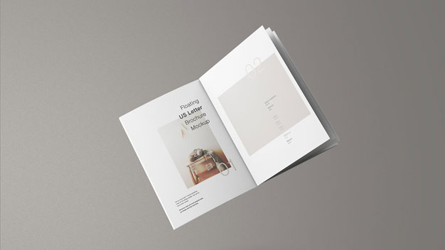 Minimal Floating US Letter Brochure Mockup