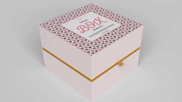 Free Half Side Packaging Box Mockup