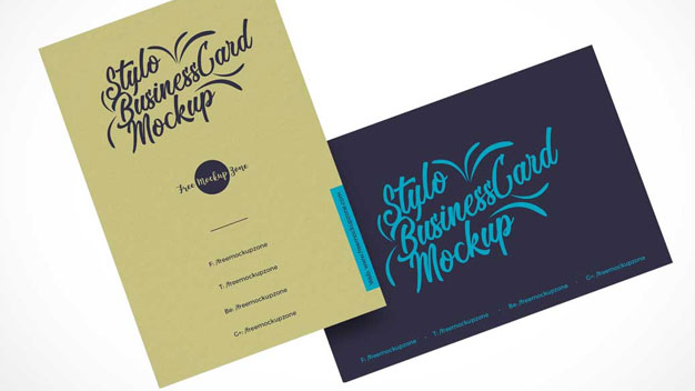 Long & Wide Business Cards PSD Mockup