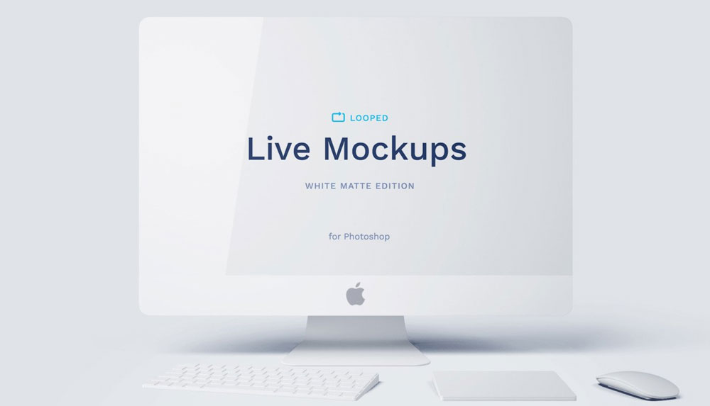 8 White Matte Apple Devices Mockups