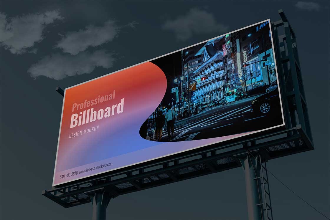 Outdoor Huge Billboard PSD Mockup