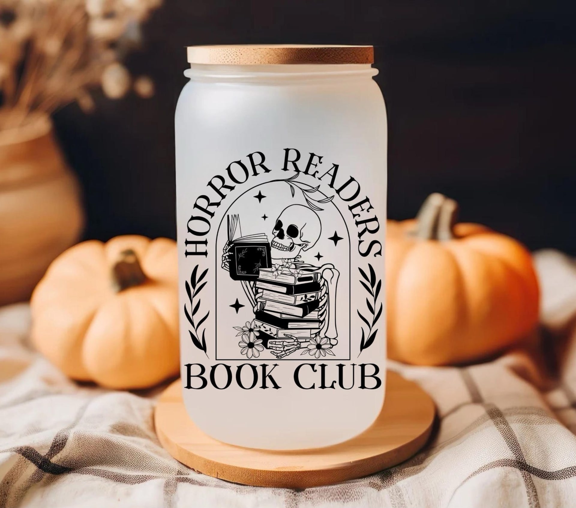 Horror Readers Book Club Glass Tumbler