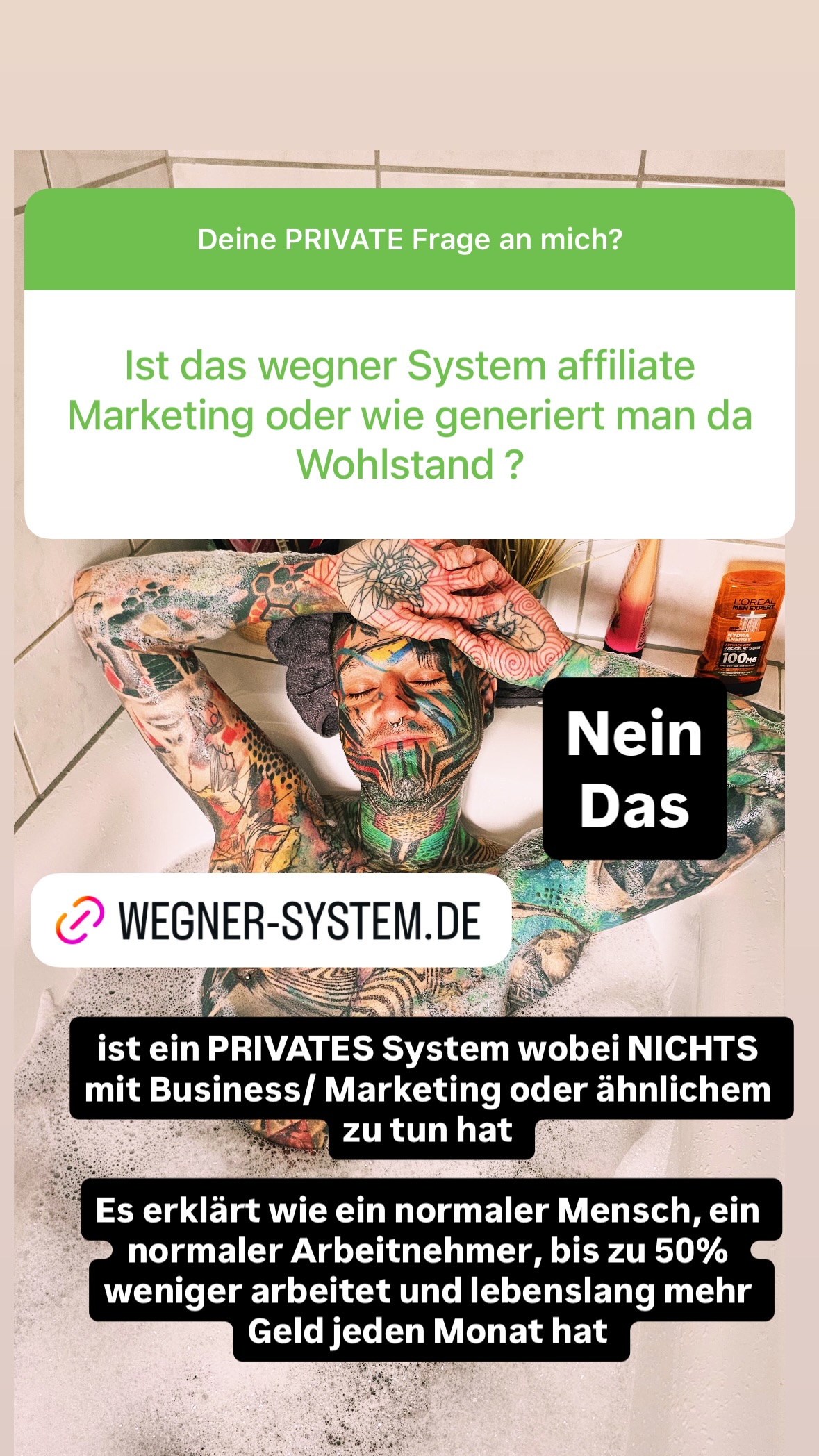 Pascal Wegner Story auf Instagram