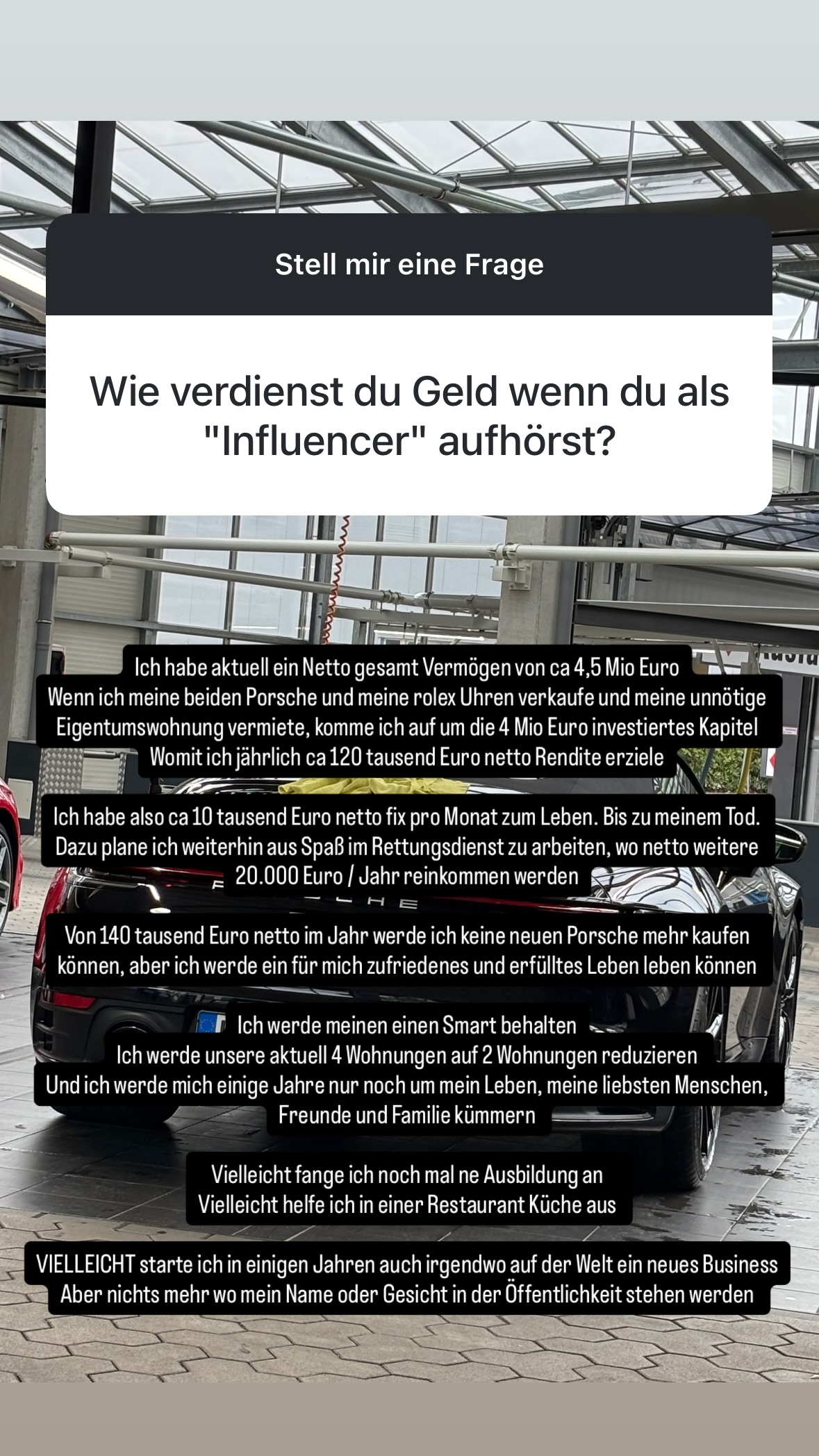 Pascal Wegner Story auf Instagram
