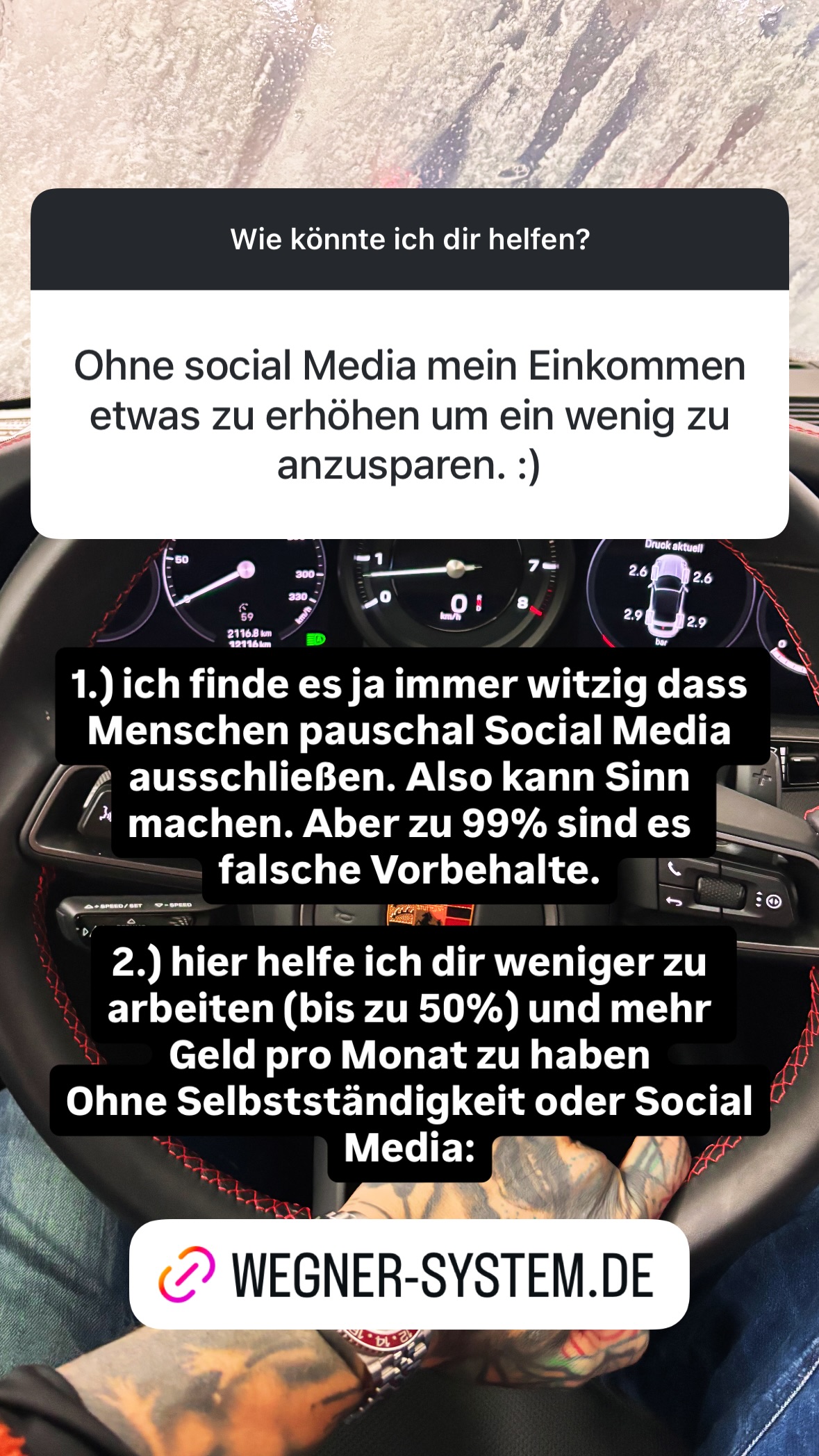 Pascal Wegner Story auf Instagram