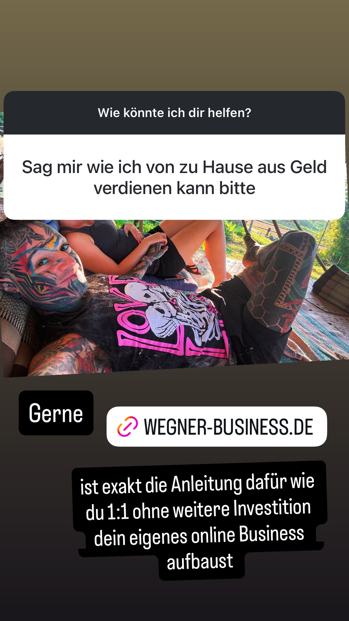 Pascal Wegner Story auf Instagram