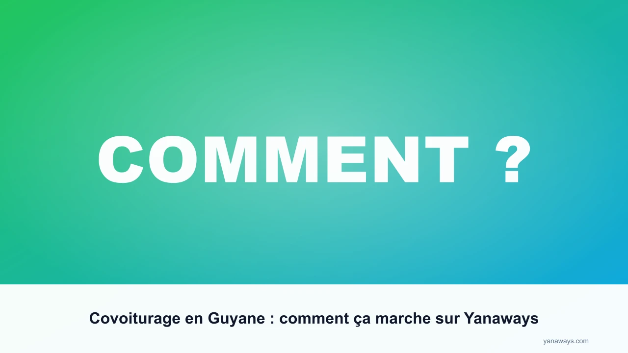 Covoiturage en Guyane : comment ça marche sur Yanaways
